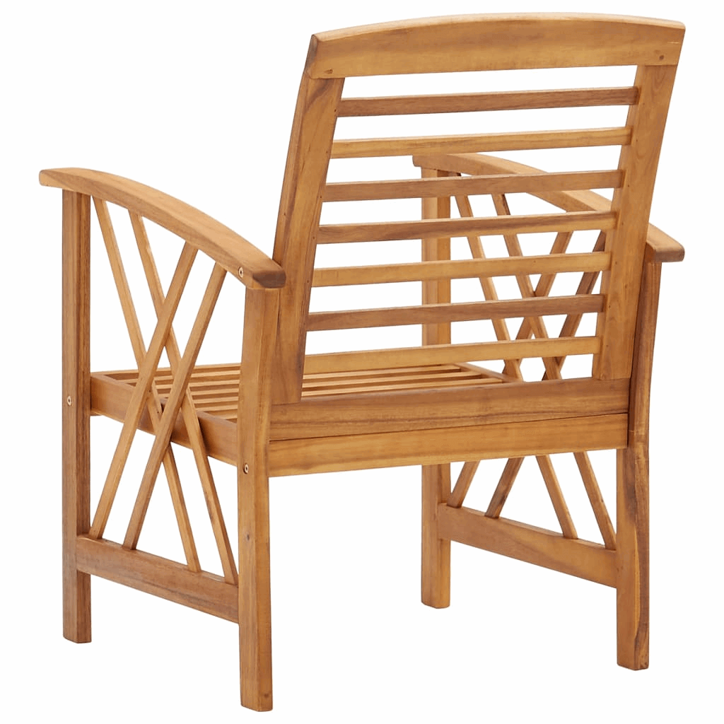 Garden Chairs 2 pcs Solid Acacia Wood - Durable Outdoor Furniture for Your Garden, Patio, and Terrace