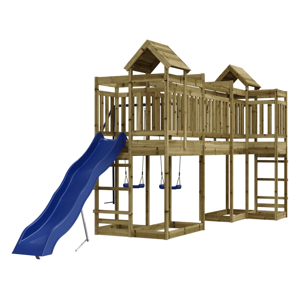 Fun & Durable Outdoor Playset with Slide & Swings, Transform your backyard with a vidaXL Outdoor Playset. Made from impregnated pinewood, it’s durable, safe, and perfect for hours of fun!