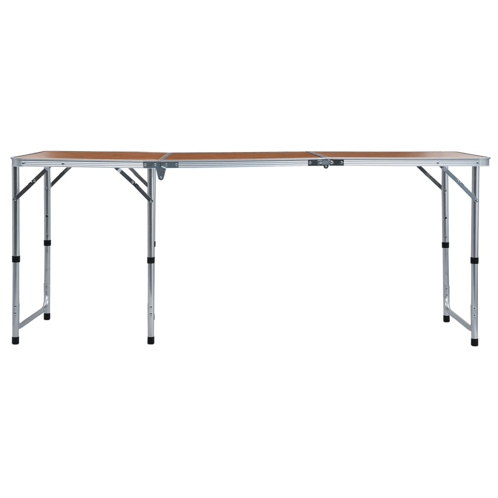 Foldable Aluminium Camping Table 180x60 cm Portable & durable vidaXL Camping Table - 180x60 cm with adjustable height & carry handle. Perfect for camping & outdoor activities.