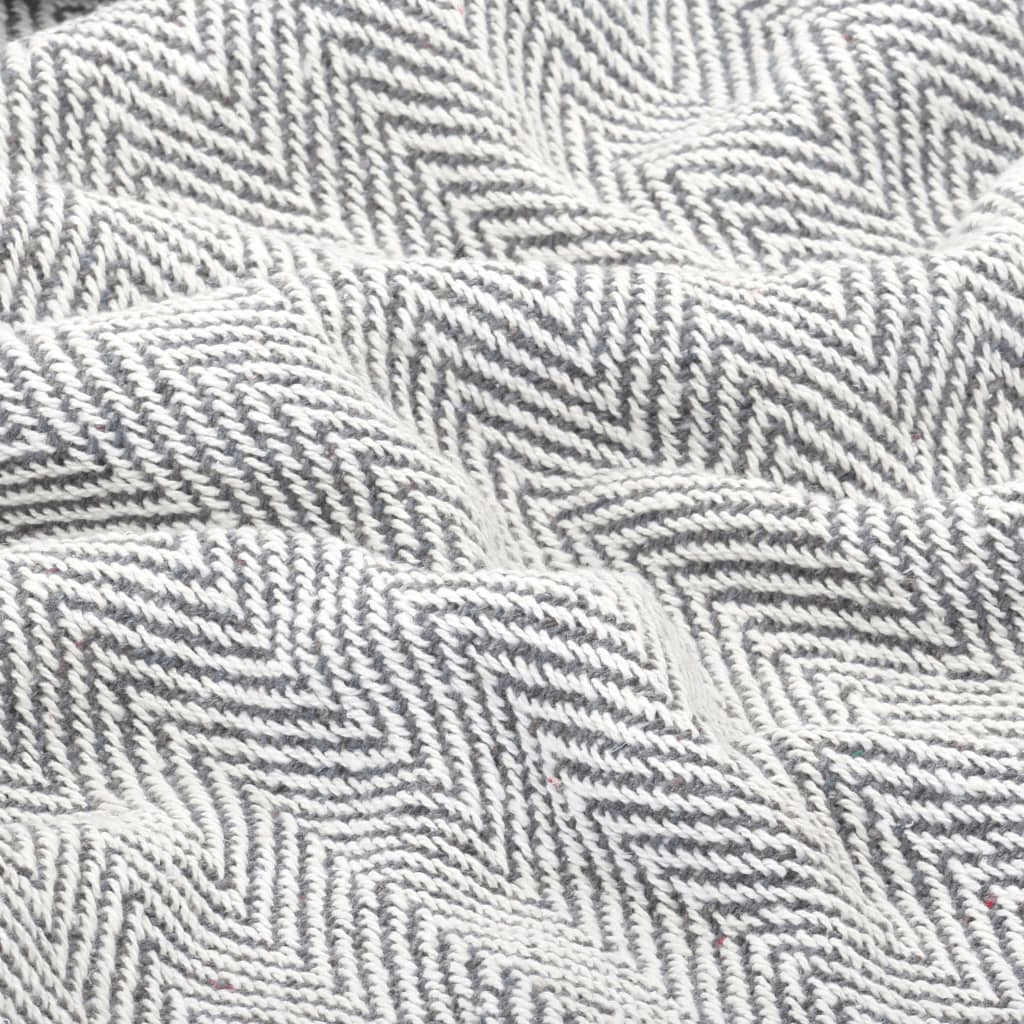 vidaXL Throw Cotton Herringbone 160x210 cm Grey, Enhance your home style and comfort with the vidaXL Throw Cotton Herringbone 160x210 cm Grey. Luxuriously soft and stylish.