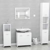 Elegant White Bathroom Furniture Set | Engineered Wood, Upgrade your bathroom with this sleek, white bathroom furniture set in durable engineered wood. Elegant design and spacious storage for modern bathrooms.