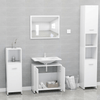 Elegant White Bathroom Furniture Set | Engineered Wood, Upgrade your bathroom with this sleek, white bathroom furniture set in durable engineered wood. Elegant design and spacious storage for modern bathrooms.