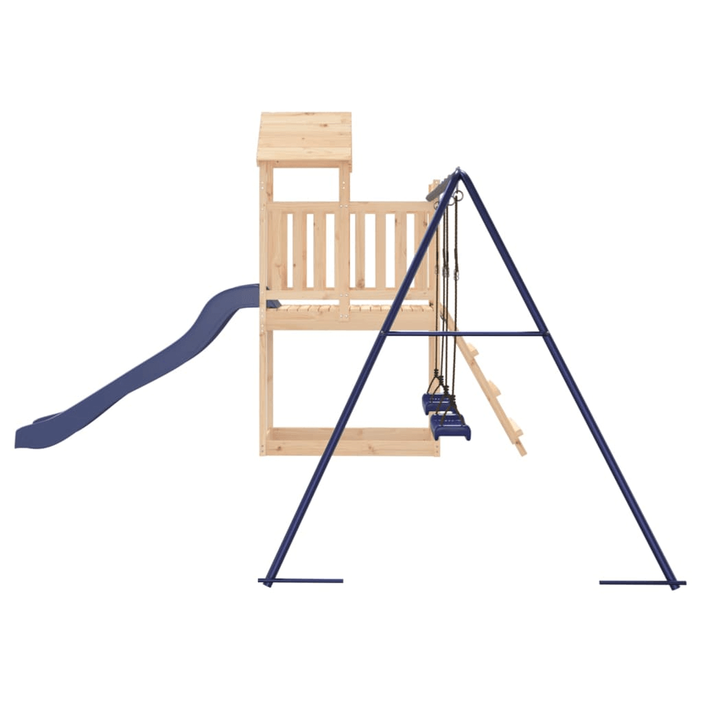 Outdoor Playset Solid Wood Pine - Durable, Endless Fun Give your children the freedom to play at home with this premium wooden outdoor playset. Crafted from solid pine wood.