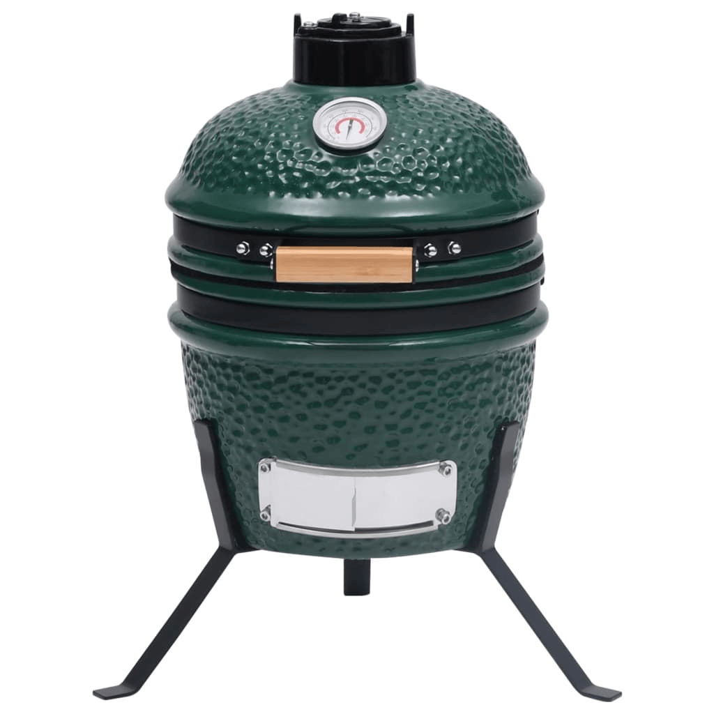 2-in-1 Kamado BBQ Grill & Smoker - 56 cm Ceramic Green, Experience versatile outdoor cooking with the 2-in-1 Kamado Barbecue Grill & Smoker. Ideal for grilling, baking, and smoking. Perfect for backyard BBQs.