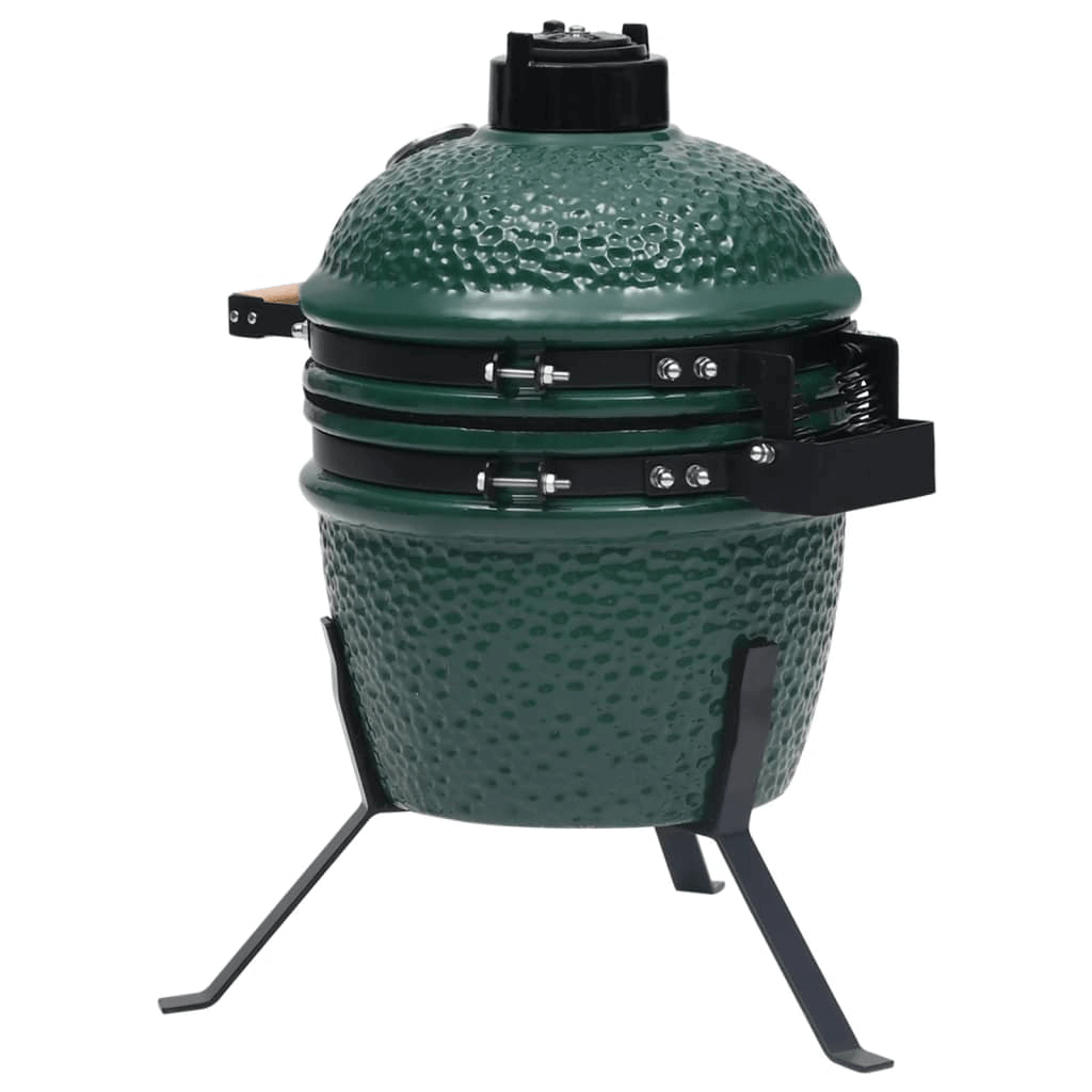 2-in-1 Kamado BBQ Grill & Smoker - 56 cm Ceramic Green, Experience versatile outdoor cooking with the 2-in-1 Kamado Barbecue Grill & Smoker. Ideal for grilling, baking, and smoking. Perfect for backyard BBQs.