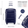 KONO 20-24-28” Navy Hard Shell Luggage Set, Durable 3-piece suitcase set with TSA lock, 360° wheels, and premium polypropylene material for ultimate travel convenience.