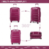 KONO 20-24-28" Hard Shell Suitcase Set - Stylish & Durable, Travel in style with KONO’s durable purple suitcase set featuring TSA locks and smooth 4 spinner wheels for effortless mobility.