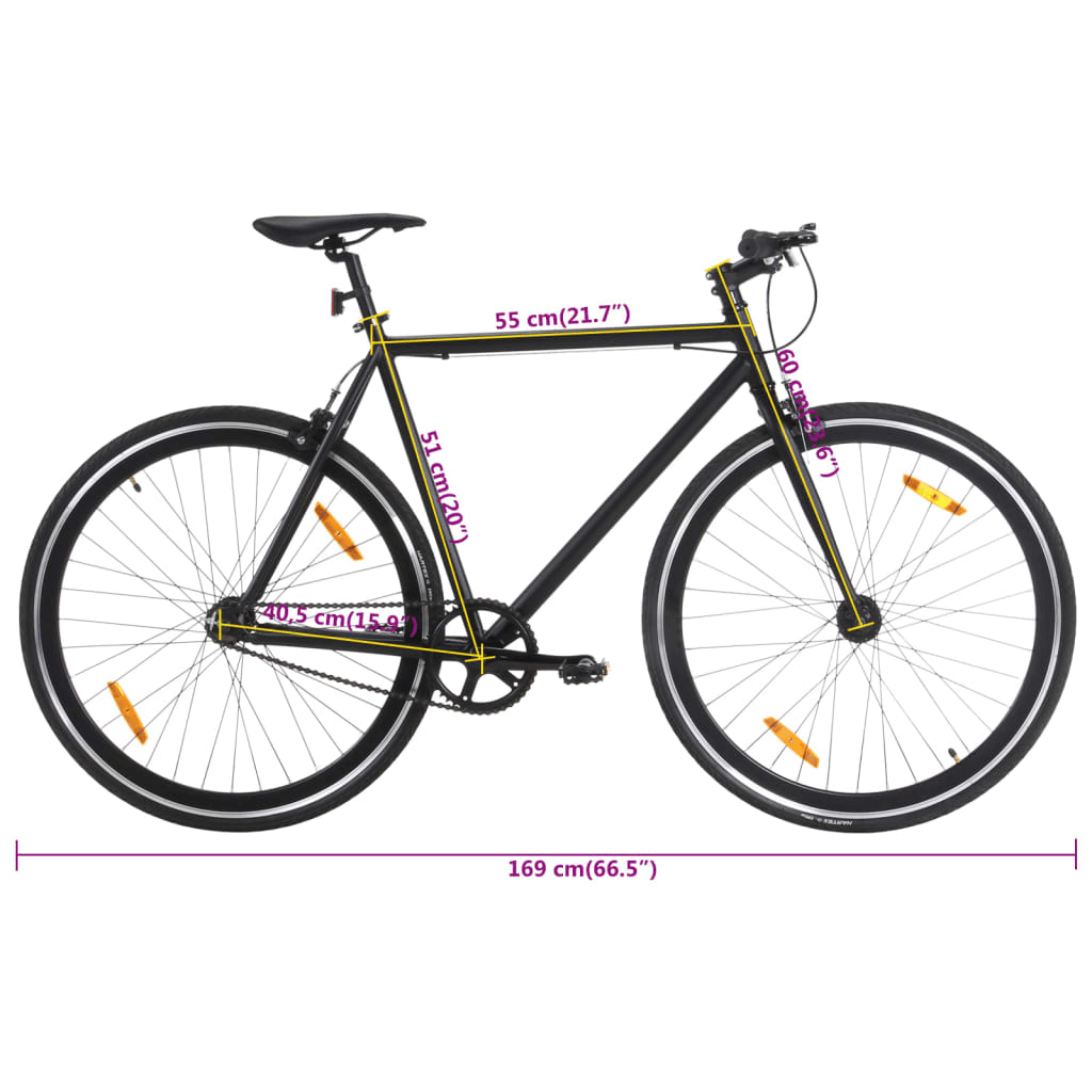 vidaXL Fixed Gear Bike 700c 51cm - Lightweight & Durable Enjoy cycling with vidaXL's Fixed Gear Bike. Lightweight aluminium frame, enhanced visibility, and sturdy design for everyday riding.