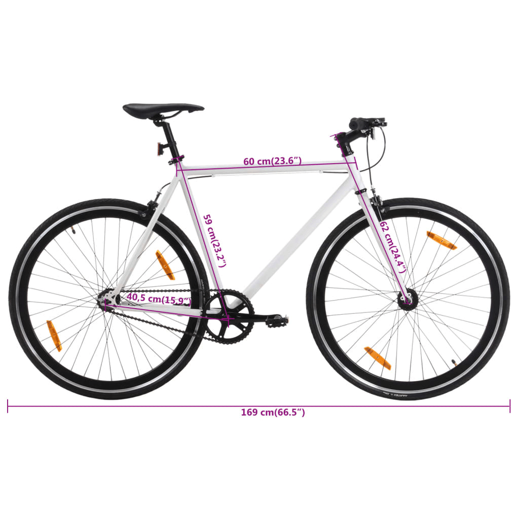 Lightweight Fixed Gear Bike 700c 59cm - Ride in Style Experience urban cycling at its best with the vidaXL Fixed Gear Bike. Perfect for city streets, enjoy style, comfort, and enhanced safety.