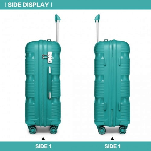 Kono 20 Inch Hard Shell Carry-On Suitcase - Blue/Green, Travel in style with the Kono 20 Inch Carry-On Suitcase. Durable PP shell, vibrant blue/green color, and cabin size. Perfect for all travel needs.