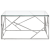 Modern Coffee Table - Elegant Stainless Steel & Glass, Stylish Coffee Table featuring a tempered glass top and sturdy stainless steel frame. Perfect blend of beauty and functionality.