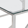 Modern Coffee Table - Elegant Stainless Steel & Glass, Stylish Coffee Table featuring a tempered glass top and sturdy stainless steel frame. Perfect blend of beauty and functionality.