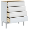 FLORO White Pine Chest of Drawers - Elegant & Sturdy, Elevate your decor with the FLORO solid pine chest of drawers. Timeless design, durable build, and ample storage for a tidy home.