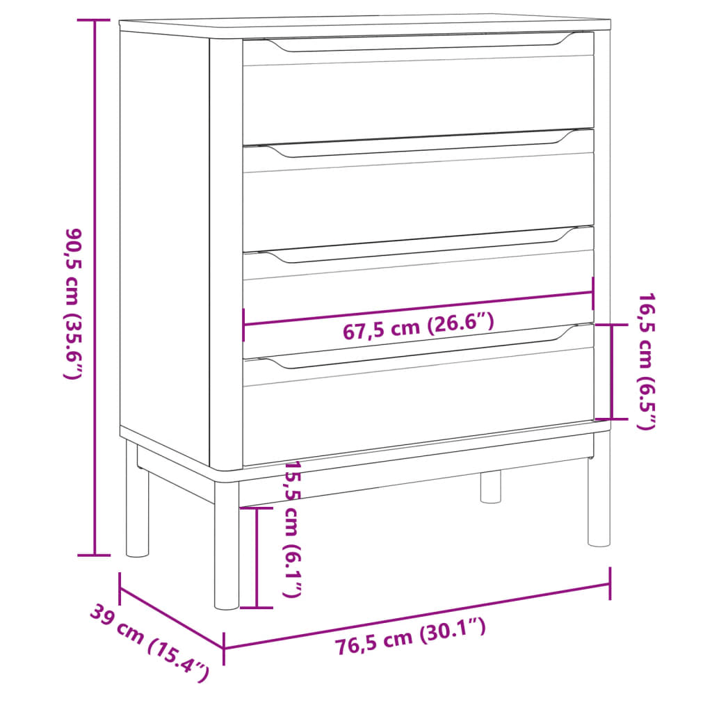 FLORO White Pine Chest of Drawers - Elegant & Sturdy, Elevate your decor with the FLORO solid pine chest of drawers. Timeless design, durable build, and ample storage for a tidy home.