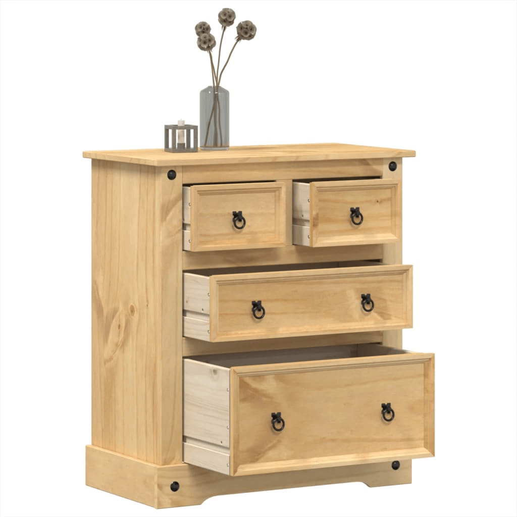 Chest of Drawers Corona - Solid Wood Pine - 80x43x91 cm, Add Style and Functionality to Your Home with the vidaXL Chest of Drawers Corona Enhance the charm of your home decor with the timeless design.