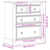 Chest of Drawers Corona - Solid Wood Pine - 80x43x91 cm, Add Style and Functionality to Your Home with the vidaXL Chest of Drawers Corona Enhance the charm of your home decor with the timeless design.