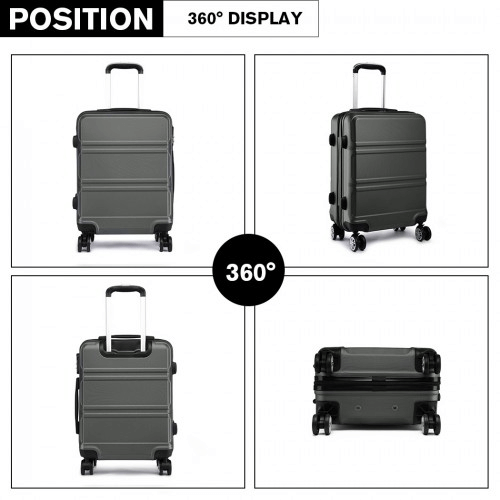 Durable & Stylish Kono Grey Suitcase Set - 3 Piece, Travel in style with the durable Kono 3 Piece ABS Suitcase Set in Grey. Perfect for city breaks and sunny holidays.