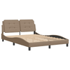 Luxurious vidaXL Faux Leather Bed Frame - 140x200 cm, Discover elegance and durability with the vidaXL Bed Frame in Cappuccino. Modern design, sturdy build, and luxurious faux leather finish.