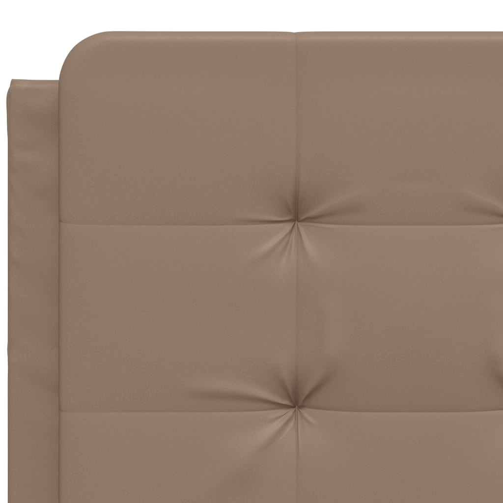 Luxurious vidaXL Faux Leather Bed Frame - 140x200 cm, Discover elegance and durability with the vidaXL Bed Frame in Cappuccino. Modern design, sturdy build, and luxurious faux leather finish.