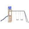 Outdoor Playset Solid Wood Pine – Ultimate Backyard Fun, Durable solid pine wood outdoor playset featuring multi-activity options for kids' backyard adventure. Built to last for endless interactive play.