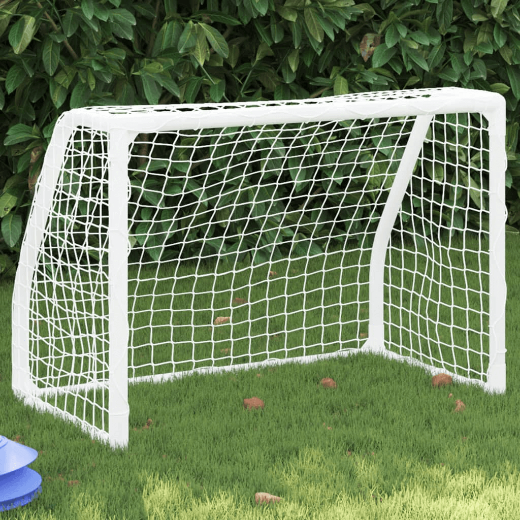 Kids' Football Goals Set - Indoor & Outdoor Use, Boost kids' football skills with this durable metal frame goal set of 2 for indoor and outdoor fun. Includes a ball for endless playtime adventure.