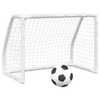 Kids' Football Goals Set - Indoor & Outdoor Use, Boost kids' football skills with this durable metal frame goal set of 2 for indoor and outdoor fun. Includes a ball for endless playtime adventure.