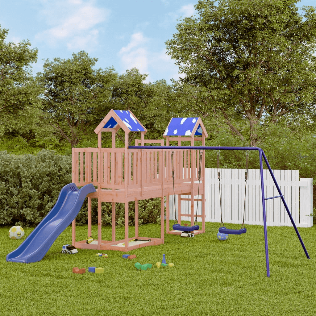 Outdoor Playset Solid Wood Douglas - Ultimate Adventure, Transform your backyard with the durable Outdoor Playset! Made from solid wood, this multi-activity center offers endless fun and lasting strength for your kids