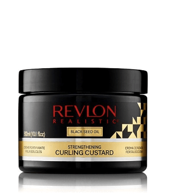 Revlon Black Seed Curling Custard 300ml, Strengthen and define your curls with Revlon Realistic Black Seed Oil Curling Custard. Achieve shiny, up to 87% stronger curls.