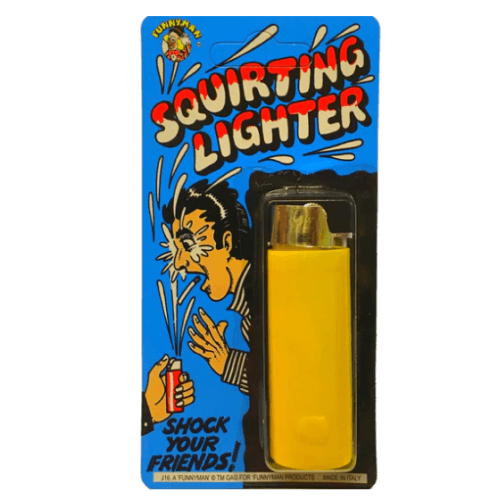 Hilarious Squirting Lighter - Perfect Prank Gadget, Surprise friends with the Funnyman Squirting Lighter! Looks real, squirts water. Ideal for pranks with realistic design. Multicolor options.