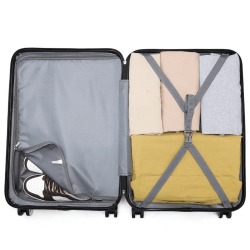 Durable & Stylish Kono Grey Suitcase Set - 3 Piece, Travel in style with the durable Kono 3 Piece ABS Suitcase Set in Grey. Perfect for city breaks and sunny holidays.