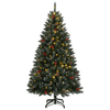 Realistic 120 cm LED Christmas Tree, Enhance your holiday decor with a realistic 120 cm artificial tree featuring 150 LED lights, snow, cones, and berries. No needle cleanup needed!