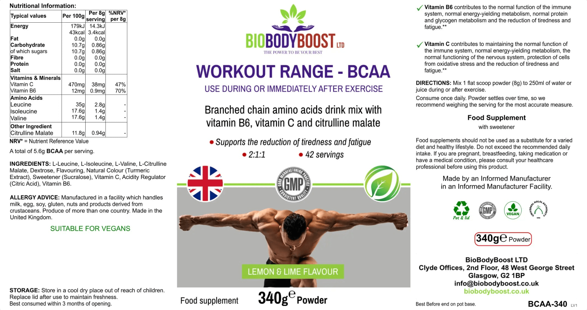 BCAA Amino Drink Mix | Lemon Lime | Muscle Growth, Enhance muscle growth & recovery with our lemon lime BCAA drink mix. Essential amino acids support your fitness goals effectively.