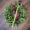 Luxury 24-Inch Christmas Mistletoe Wreath, Elevate your holiday décor with Botanik's 60cm wreath, featuring lush silk leaves and red berries. Perfect for any door.