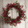 Luxury 60cm Christmas Wreath | Red Berry & Silk Leaves, Elevate your holiday decor with our natural-look 60cm wreath, featuring vibrant red berries and lush silk leaves for a festive, elegant touch.