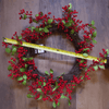 Luxury 60cm Christmas Wreath | Red Berry & Silk Leaves, Elevate your holiday decor with our natural-look 60cm wreath, featuring vibrant red berries and lush silk leaves for a festive, elegant touch.