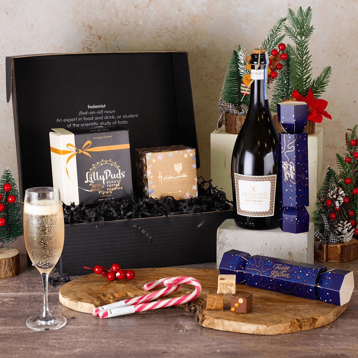 Festive Prosecco & Sweets Gift Box, Indulge this holiday season with our Prosecco and Sweet Treats Gift Box - perfect for gifting or self-treats! Enjoy premium festive delights.