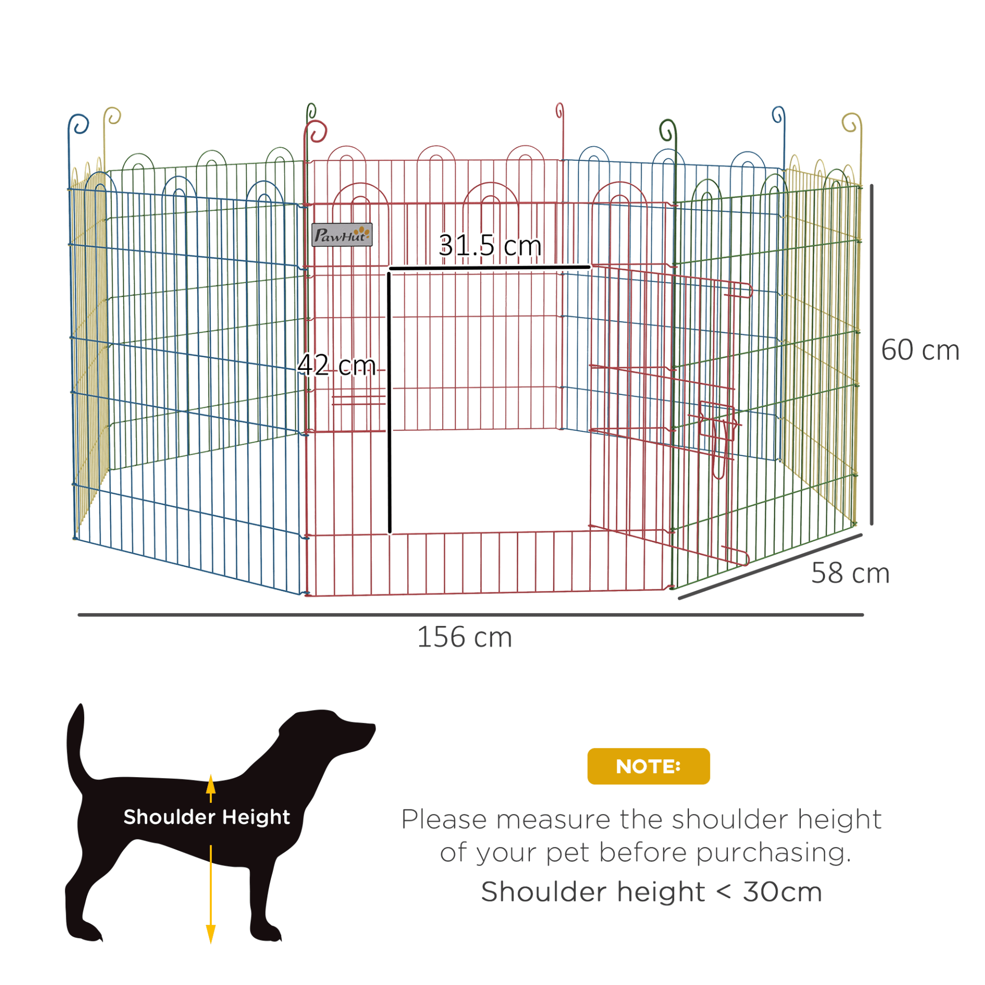 PawHut Eight-Panel Pet Playpen - Indoor & Outdoor Use, Versatile, durable pet playpen with customizable shapes and secure door access for indoor and outdoor fun. Perfect for keeping pets safe!