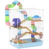 PawHut 5 Tier Hamster Cage with Exercise Wheels & Tunnels, Enhance your pet's playtime with this durable 5-tier hamster cage featuring tunnels, exercise wheels, and a cozy house. Perfect for small pets!