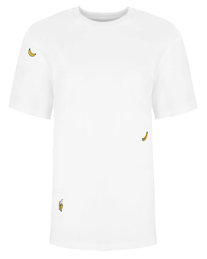 Bananas Embroidered T-Shirt - Organic Cotton Crew Neck, Discover style & comfort with our Bananas Embroidered T-Shirt. Made from 100% organic cotton, it’s perfect for casual wear. Fun design, breathable fabric.