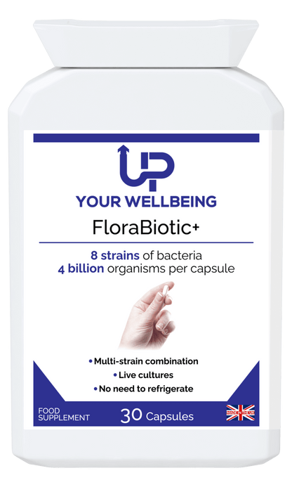 FloraBiotic+ Probiotic Supplement - 4 Billion CFUs, 30 Count, Boost digestive health with FloraBiotic+. 4 billion CFUs per capsule, multi-strain, non-GMO, and vegetarian-friendly.