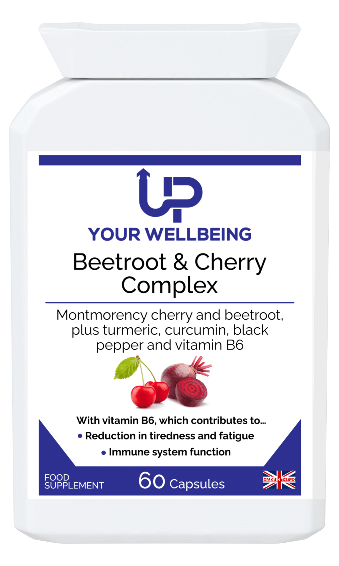 Beetroot & Cherry Capsules - Boost Energy & Immunity, Boost energy & immunity with Beetroot & Cherry Complex Capsules. Natural 4500mg formula enhanced with B6, piperine, and curcumin. Vegan-friendly.