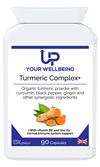 Organic Turmeric Complex+ - Immune Support, 90 Vegan Caps, Turmeric Complex+ with 95% curcumin, ginger, cayenne, and piperine for enhanced nutrient absorption. Boost your immune system naturally.