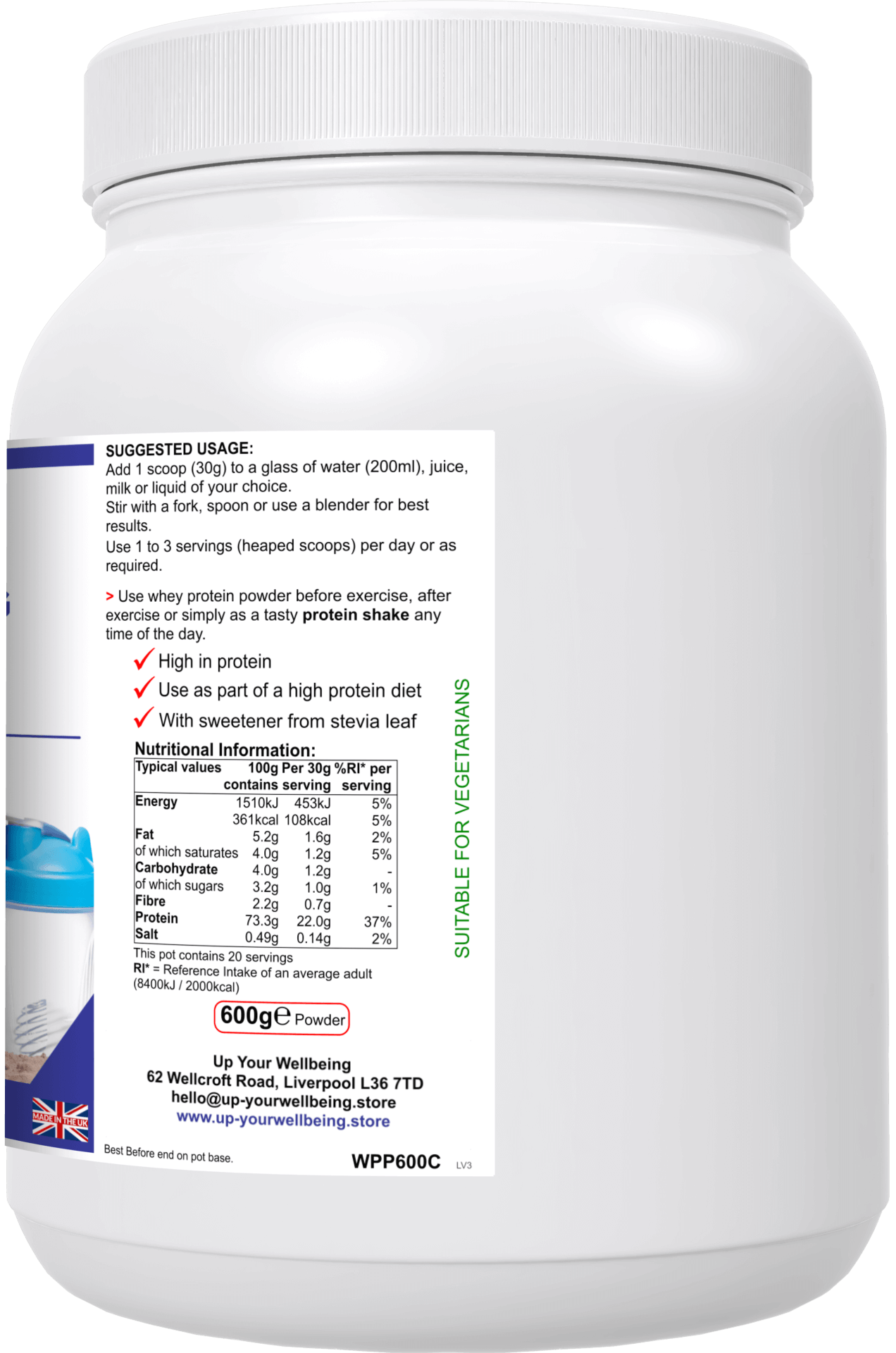 ProBuild Whey Protein Powder - Chocolate | 22g Protein, Discover ProBuild Chocolate Whey Protein Powder. Enjoy 22g of protein per serving with non-GMO, hormone-free EU & British sourced milk. Vegetarian-friendly.