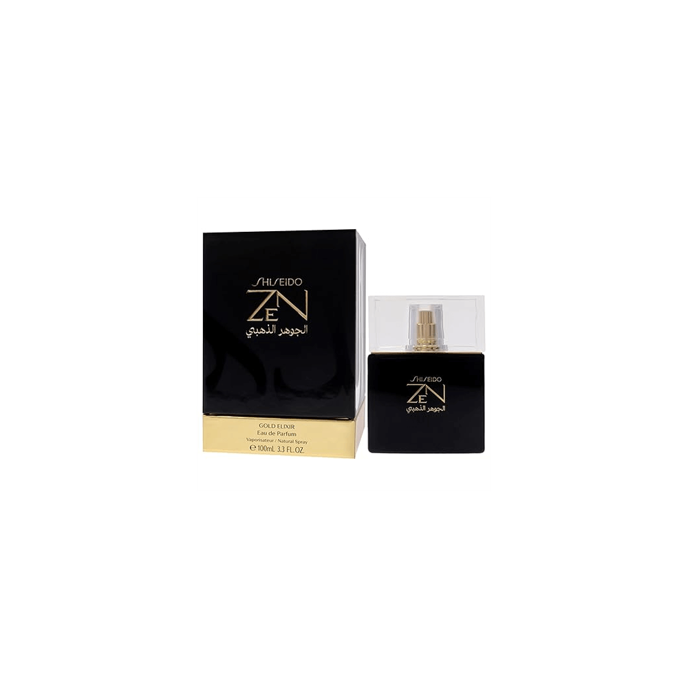 Shiseido Zen Gold Elixir Perfume 100ml, Discover opulence with Shiseido Zen Gold Elixir 100ml, a fragrance of elegance and sophistication. Indulge in luxury with every spray.