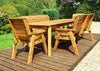 Eight Seater Wood Dining Set for Outdoor Gatherings, Enjoy outdoor dining with this solid wood eight-seater set, ideal for gatherings with family and friends. Includes armchairs, benches, and a table.