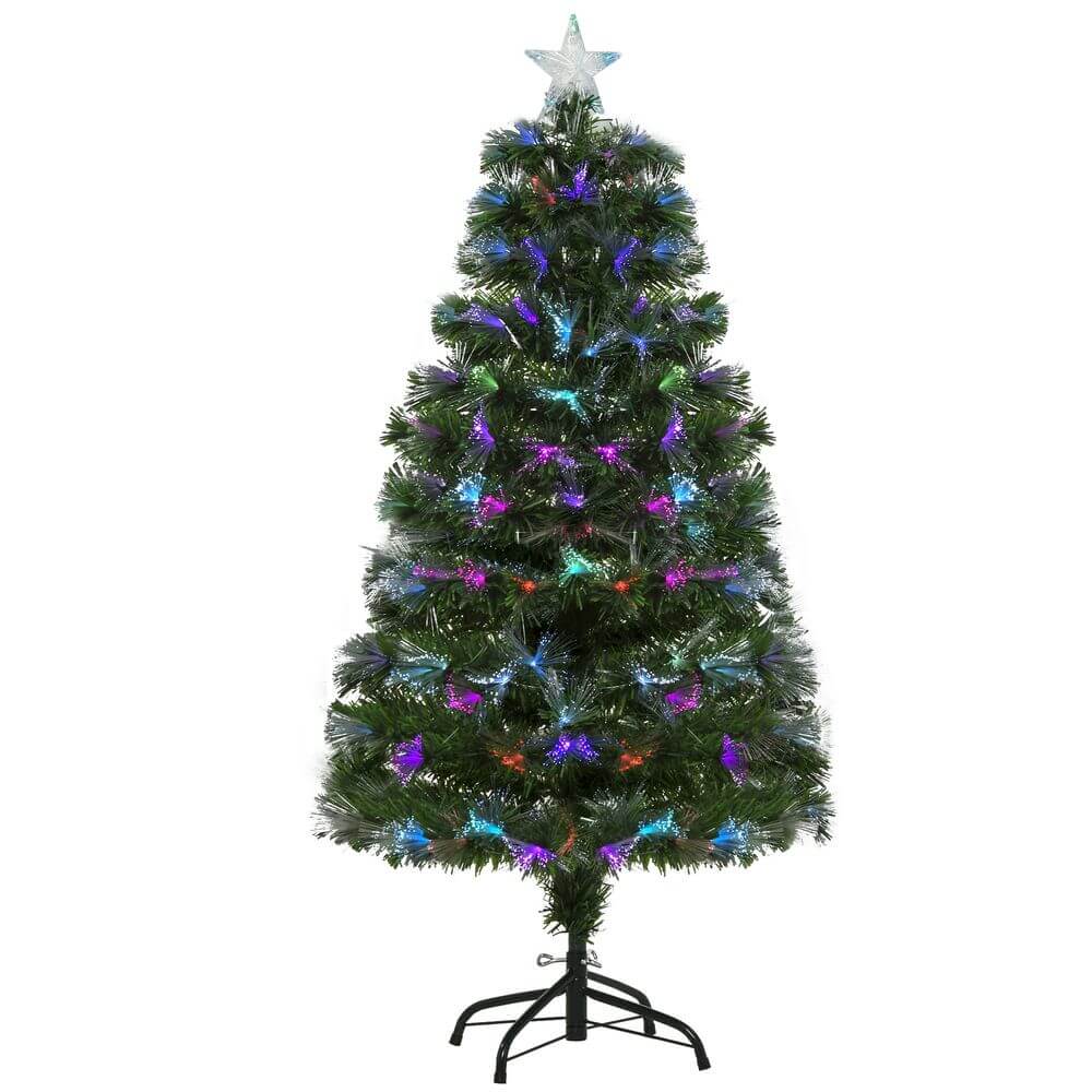 Enchanting 4FT Fibre Optic Christmas Tree, Illuminate your home this season with a 4FT multicoloured fibre optic Christmas tree, featuring vibrant LED lights for a magical festive atmosphere.