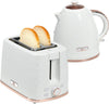 Elegant Honeycomb Kettle & Toaster Set - White, Transform your kitchen with this stylish kettle & toaster set featuring a rapid boil and 7 browning levels. Elegant honeycomb design for modern homes.