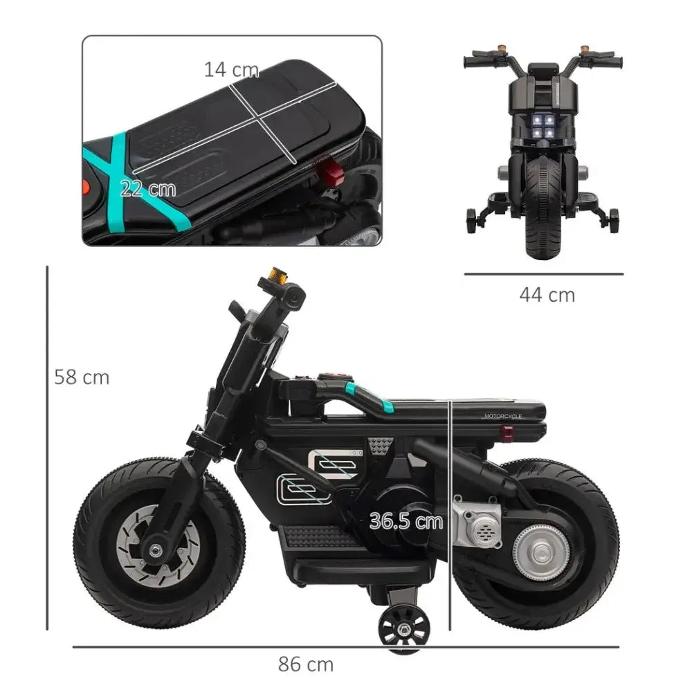 Safe 6V Kids Electric Motorbike for Ages 3-5, Discover a safe and fun ride with our 6V Kids Electric Motorbike, perfect for ages 3-5. Comes complete with training wheels for added stability.