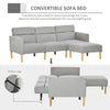 Versatile Upholstered Sofa Bed - Reversible Sectional, Discover the HOMCOM Upholstered Sofa Bed: a stylish, space-saving solution that converts into a bed. Perfect for small spaces and unexpected guests.