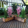 Elegant Corner Planter Set - British Handcrafted Design, Enhance your garden with the British-made, handcrafted Elegant Corner Planter Set, featuring drainage slats for optimal soil moisture.